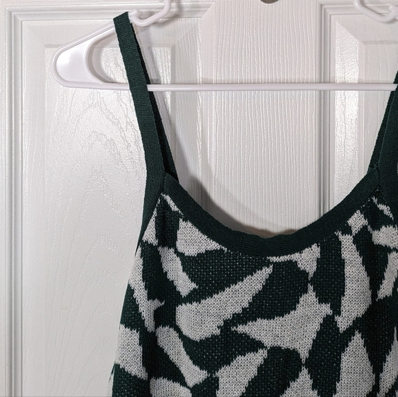 Stitch & Pine Retro Abstract Green Swirls Bodycon Tank Top Sweater Dress Size L - Picture 4 of 7